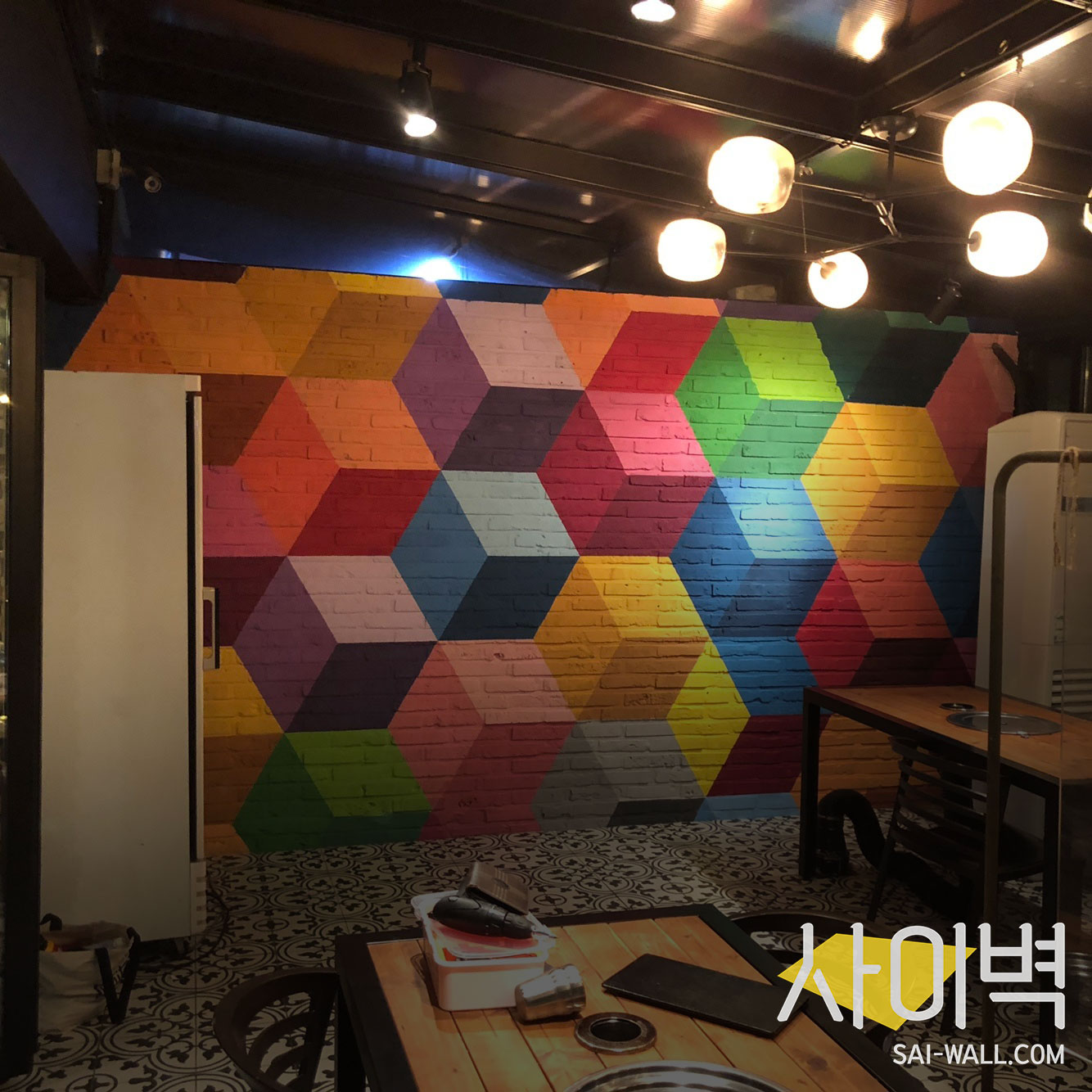 숲속에서그릴 스텐실 벽화 시공 사진 3